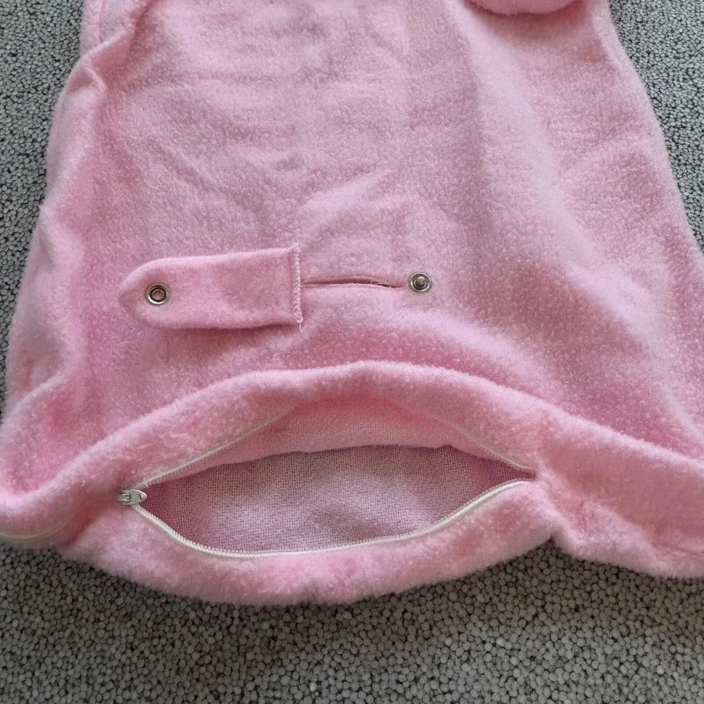 Carter's Fleece Bunting Baby One Size Pink Giraffe USA Vintage Coquette